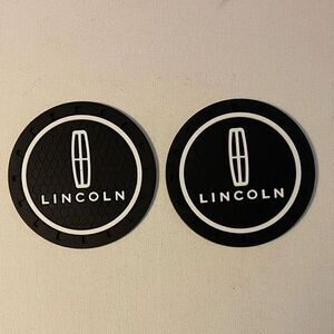Lincoln Car cup Coasters in black. Set of 2 NWT